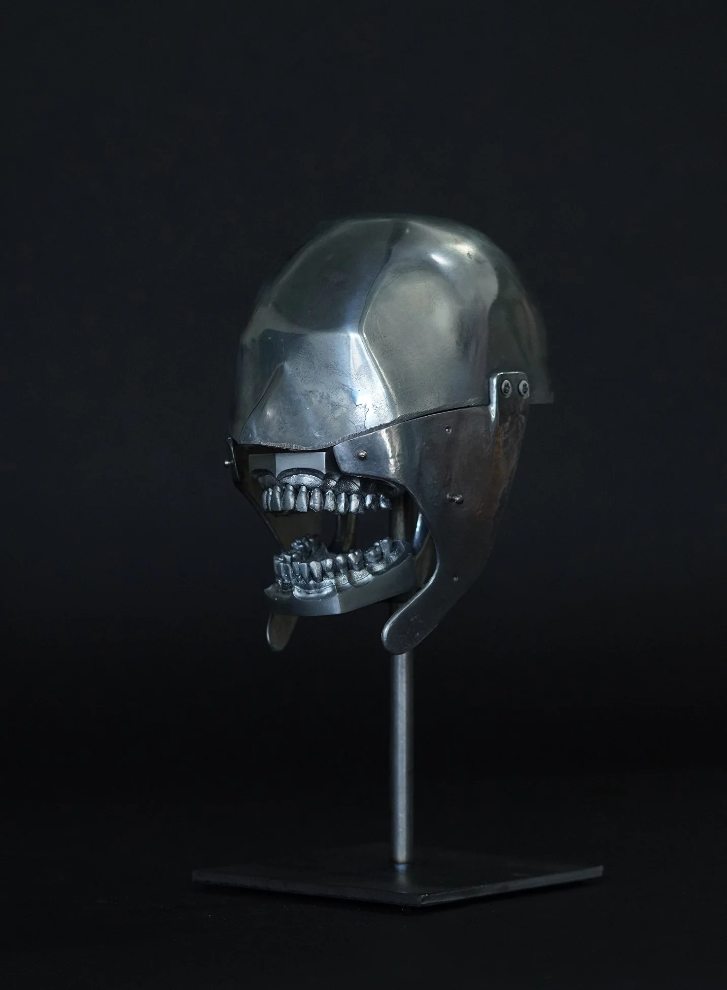 Vintage Aluminum Dental Phantom with Metal Gum Aluminum Teeth Set